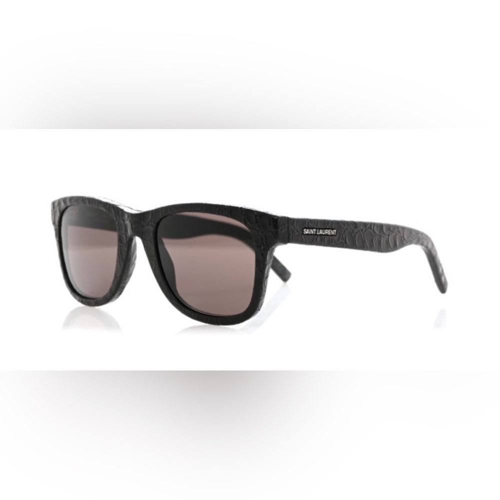 SAINT LAURENT Crocodile Square Sunglasses SL 51 crocodile embossed leather.